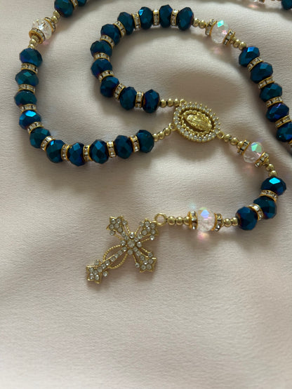 Chapelet doré et bleu nuit The Delicate Rosary