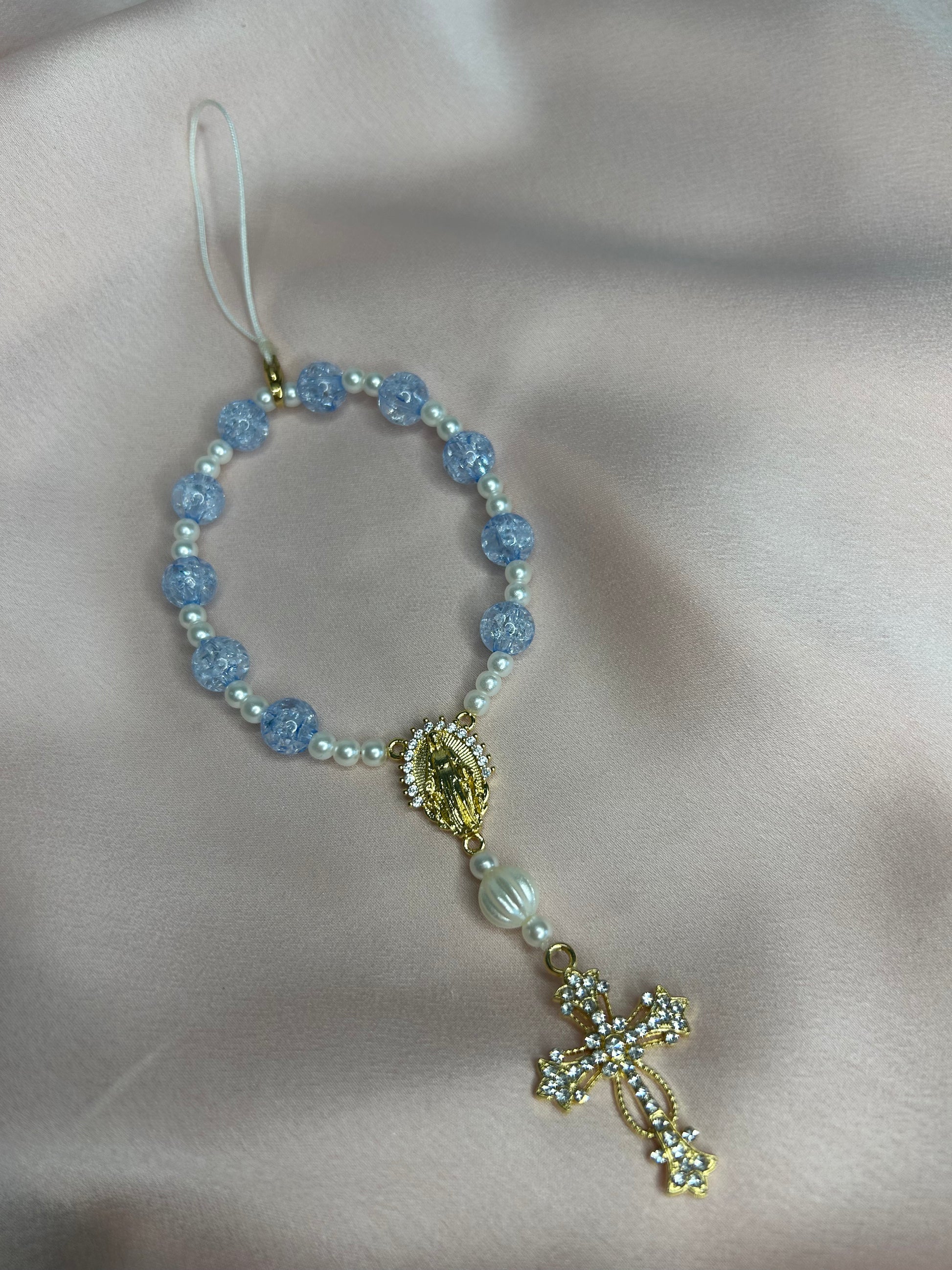 Dizainier doré et bleu clair The Delicate Rosary