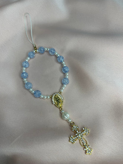 Dizainier doré et bleu clair The Delicate Rosary