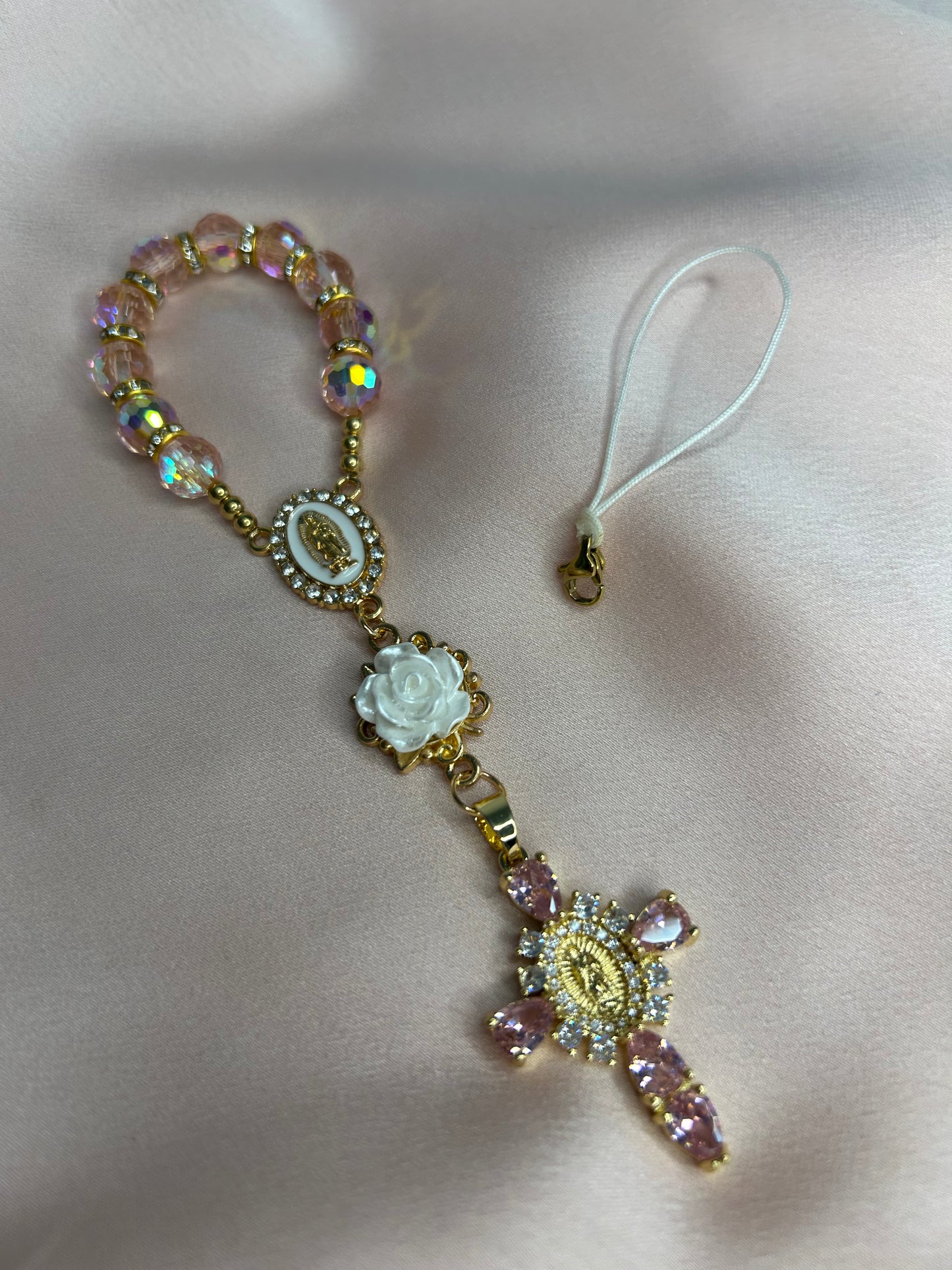 Dizainier rose et doré The Delicate Rosary