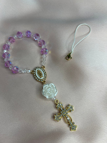 Dizainier magenta et doré The Delicate Rosary