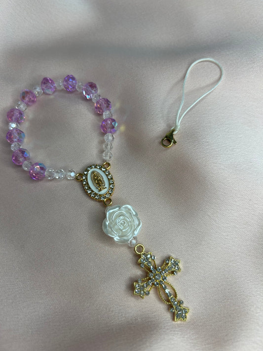 Dizainier magenta et doré The Delicate Rosary