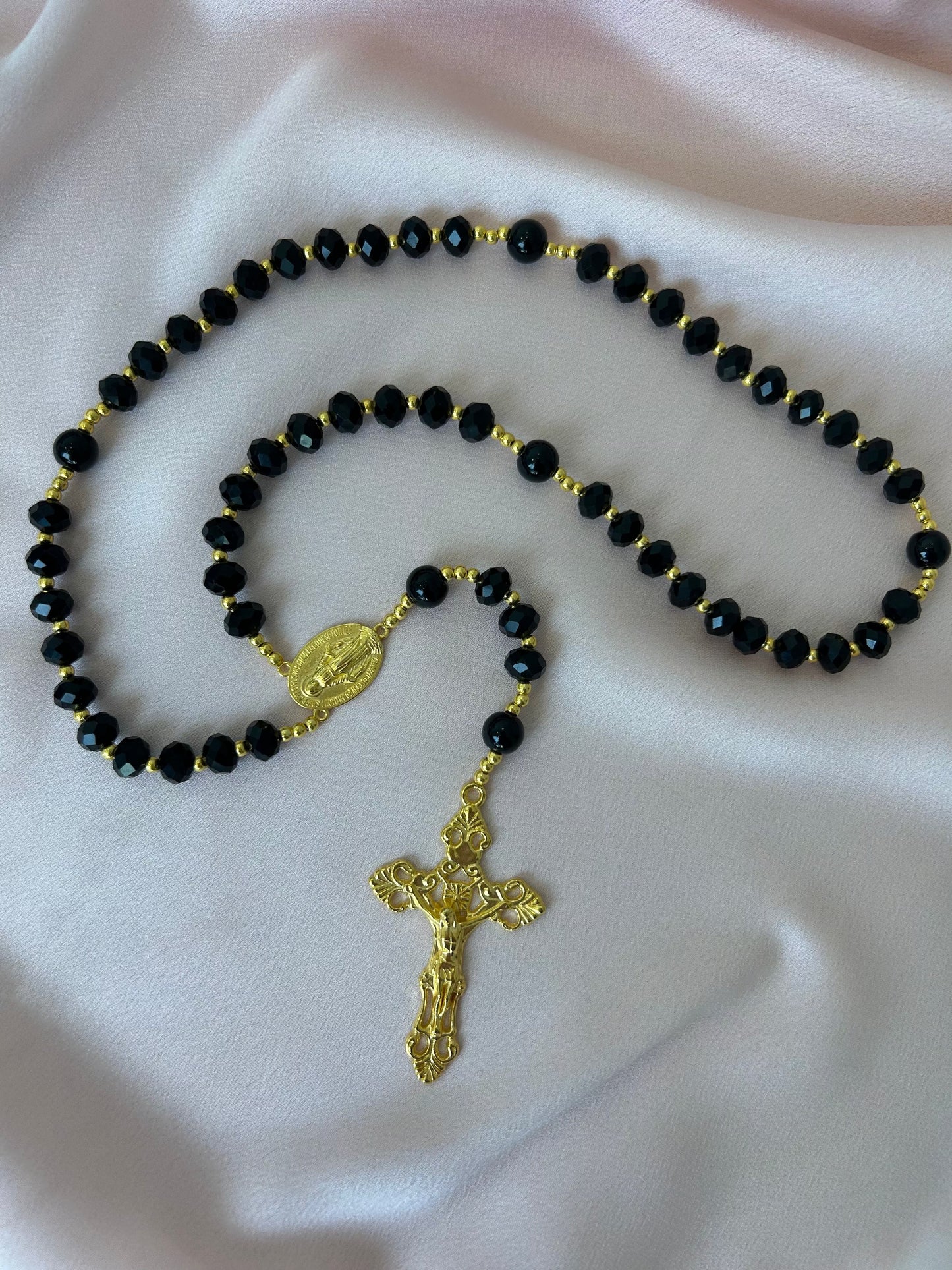 Chapelet homme doré et noir The Delicate Rosary