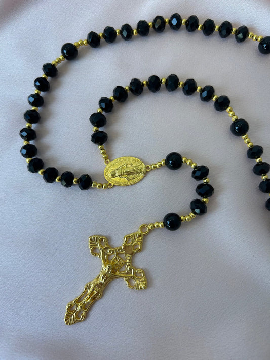 Chapelet homme doré et noir The Delicate Rosary