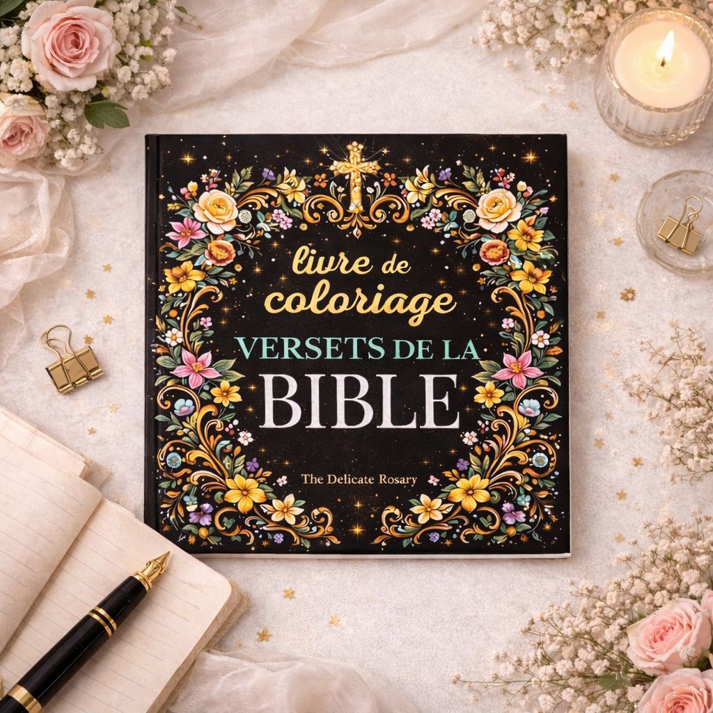 Livre de coloriage - Versets chrétiens The Delicate Rosary